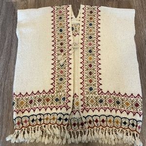 Embroidered Cream Vest with Red and Gold Accents